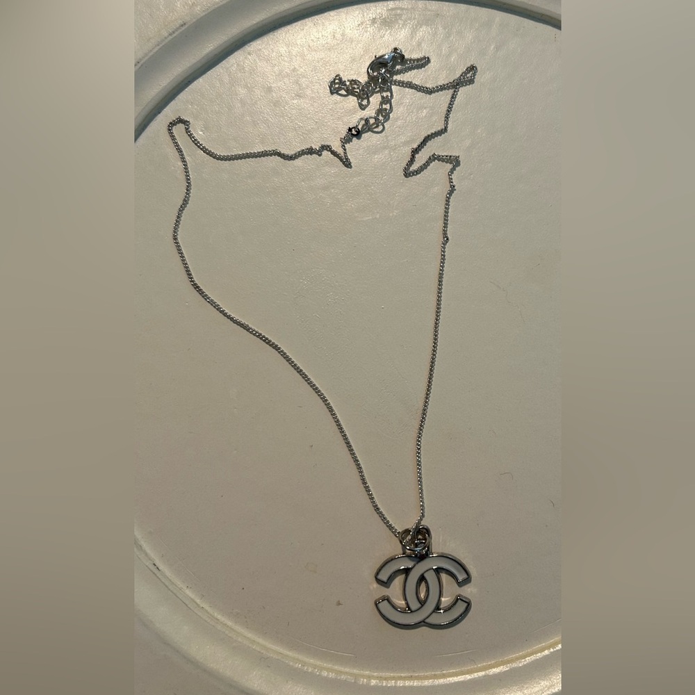 Designer Inspired Silver Necklace with Iconic Pendant